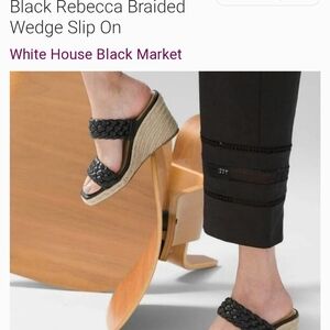 White House Black Market Black Braided Wedge Sandals
